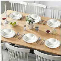 HOMELUX Geschirr-Set 24-tlg Teller Set Tafelservice Kombiservice Geschirrset Modernes, Weiß (24-tlg), 6 Personen, Keramik, Hochwertiges Geschirr set, spülmaschinen- & mikrowellengeeignet