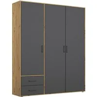 rauch Drehtürenschrank Kleiderschrank Schrank Garderobe Wäscheschrank VOYAGER (in 3 verschiedenen Ausstattungen BASIC/CLASSIC/PREMIUM) mit 2 modernen Griffvarianten, mit Außenschubladen MADE IN GERMANY
