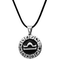 Firetti Kette mit Anhänger Schmuck Geschenk Edelstahl Leder Halsschmuck Halskette Sternzeichen, Made in Germany - mit Similistein