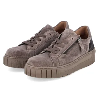 Gabor Plateau-Sneaker  Taupe - Gr. 41 -  Leder und Textil