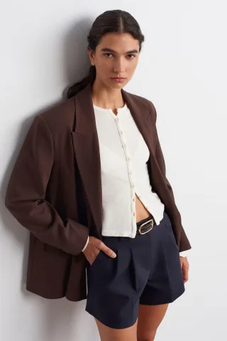 Rippstrick-Cardigan mit Knopfleiste