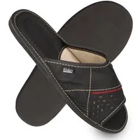 filsko Levice Herren Hausschuh Open-Toe, Slip-On, offene Hausschuhe, Pantoletten, Leder Hausschuhe