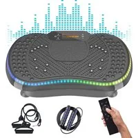 Dskeuzeew Vibrationsplatte Vibrationsplatten mit leiser Motor + Bluetooth, 99 Intensitätsstufen, (Packung, inkl. Trainingsbänder), Ganzkörpertraining, Fett verlieren - inkl. Trainingsbänder