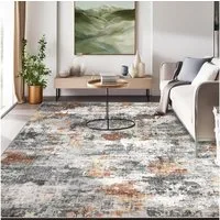 GarveeMore Teppich mit abstraktem Muster für Wohnzimmer & Schlafzimmer & Flur, rechteckig, Höhe: 6 mm, Pearl-Velvet, zusammenlegbar, TPR-Rücken, waschmaschinengeeignet