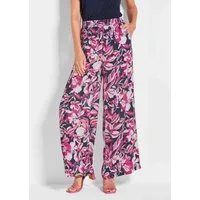 GOLDNER Schlupfhose Elegante Hose VERA mit Blütendruck Weite Hose mit floralem Muster und Dehnbund