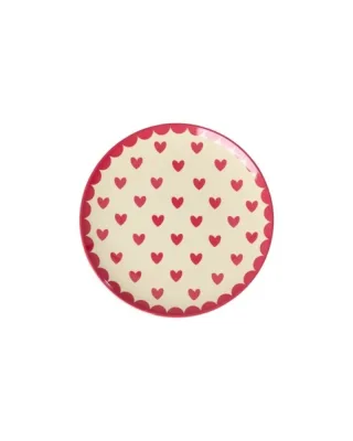 Rice runder Teller mit Favorite Hearts Print - Rot