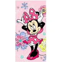 Jerry Fabrics Badetuch Disney Minnie Maus Handtuch Badetuch Blumen 70 x 140 cm Baumwolle, Frottee (1-St)