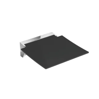 Hewi 350 Klappsitz 950.51.2059092 Wandkonsole Edelstahl verchromt, Sitzfläche anthrazitgrau, 350x373x107mm