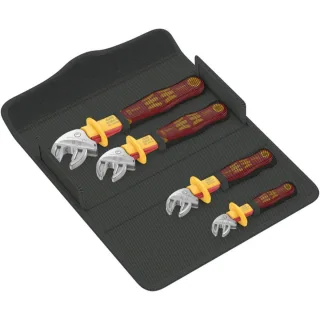 Wera 6004 Joker VDE 4 Set 1 VDE-isolierter selbstjustierender Maulschlüssel-Satz, 4-teilig - 05020170001