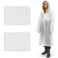relaxdays Regenponcho Regenmantel im 2er Set (2-St) weiß