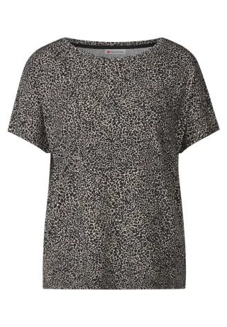 Street One - Shirt mit Leo-Muster beige - Gr. - 38