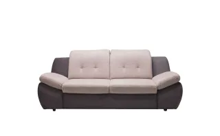 Sofa 3-Sitzer PEDRO Polyesterstoff Grau / Beige 205x84x113 cm