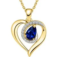 Limana Herzkette echter Edelstein Damen Kette mit Herz Anhänger 925 Silber gold (Geschenk für Frauen Freundin Schmuck inkl. Dose und Tasche), Geburtstag Weihnachten Jahrestag Hochzeitstag Valentinstag