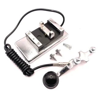 K4 Morse Code Key Stainless Steel Manual CW Keyer 0.8kg Heavy Stable Design Upgraded 3.5mm Plug for Shortwave Radio Comm