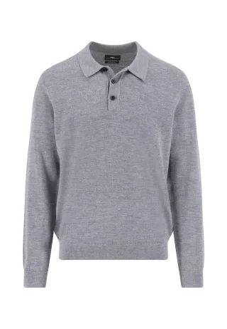 FYNCH-HATTON - Polo, Merino, modern fit steel - Gr. - S