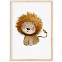 Pipapier Poster Kinderposter "Löwe", Kinderzimmerbild, Löwenposter, erhältlich in DIN A4 oder A3
