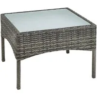 ESTEXO Gartentisch Polyrattan Beistelltisch Loungetisch Balkontisch Anthrazit-Grau