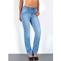 ESRA Straight-Jeans High Waist Straight Fit Jeans Damen Geradeschnitt Hose Straight High Waist Damen Jeans Straight Hose Gerade Schnitt Jeanshose Stretch