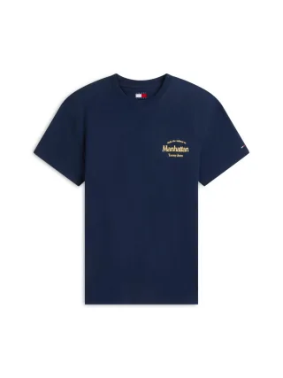 Tommy Hilfiger - T-Shirt mit Print blau - Gr. - S