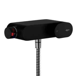 Neuesbad Futura black Thermostat Brausenbatterie, Farbe: schwarz matt 02979