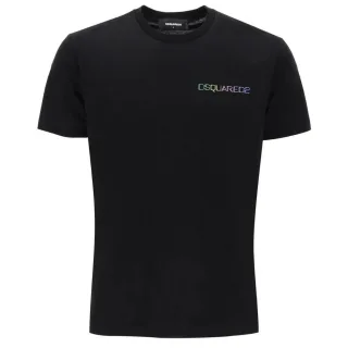 Dsquared2 Cool Fit Palm Beach Logo Schwarzes T-Shirt