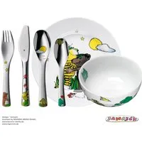 WMF Kindergeschirr-Set Janosch (6-tlg), 1 Personen, Cromargan® Edelstahl Rostfrei 18/10, ab 3 Jahren, spülmaschinengeeignet, farb- und lebensmittelecht