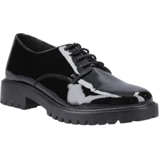 Hush Puppies Aubrey Leder Mädchen Schwarz Derby Schuhe