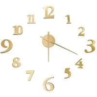 vidaXL Wanduhr 3D-Wanduhr Modernes Design Golden 100 cm XXL
