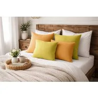Amilian Dekokissen Sofakissen 4er Set mit Füllung - 2x 45x45 + 2x 35x45 cm, Hotelverschluss, waschbar, formstabil