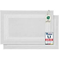 Komfortec Badematte Badvorleger aus 100% Baumwolle, 50x70 cm Duschvorleger, Waschbar Duschmatte, Frottee, Rechteckig, 600 g/m², 2er Set, Saugfähig & Schnelltrocknend