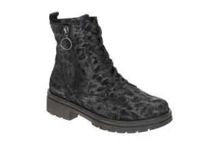 Waldl?ufer Damen Winterstiefeletten 648803 Schwarz Schimmer-Leder warm gef?ttert