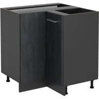 Vicco Eckunterschrank R-Line, Schwarz Beton/Anthrazit, 75.6 cm ohne Arbeitsplatte (1-St)