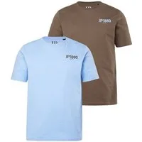 JP1880 T-Shirt T-Shirts 2er-Pack Halbarm Brust-Print