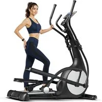 Sportstech Crosstrainer sCross, Transportrollen, motorisiert Magnetbremssystem, 32 Widerstandsstufen