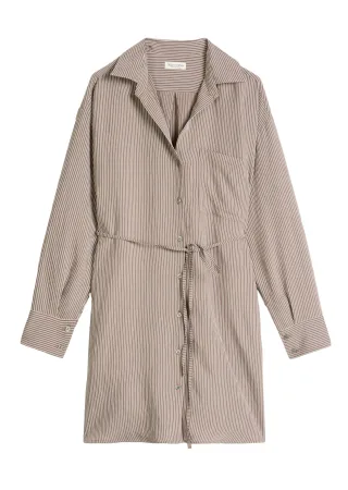 Marc OPolo Casual - Streifenblusenkleid braun - Gr. - 34