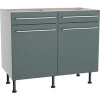 KOCHSTATION Unterschrank KS-Bern2 Breite 100 cm, 2 Türen, 2 Schubkästen, 1 Einlegeboden