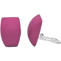 unbespielt Paar Ohrclips Modeschmuck Ohrringe Trapez pink matt 27 x 17 mm Kunststoff, Modeschmuck für Damen