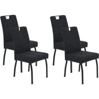 HELA 4-Fußstuhl LINZ, Esszimmerstuhl, Komfortstuhl (Set, 4 St), XL-Sitz,elegante Griffleiste,Komfortsitz mit Federkern,140kg belastbar