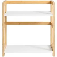 SONGMICS Gewürzregal Küchenregal, Aufbewahrungsregal, für Arbeitsplatte, Bambusgestell, mit 2 Ebenen, für Küche, Esszimmer, Büro