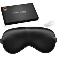 Liebesfreunde Schlafmaske Augenmaske aus edlem Satin, schwarz, 1-tlg., blickdicht