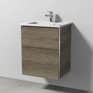 Sanipa 3way Keramik-Set Venticello Keramik-Waschtisch und Unterbau mit 2 Auszügen, Eiche-Nebraska BR32037