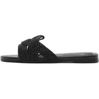 Derimod Pantoletten aus Kunstleder mit Strass-Details Mules Kunstleder, Synthetikfutter, TPU-Sohle, Verzierte Riemen, Slip-on-Stil