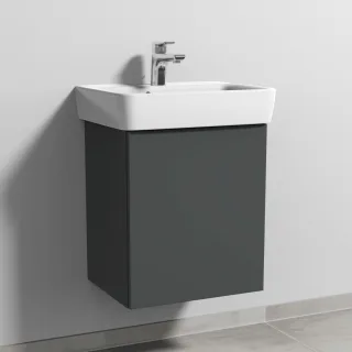 Sanipa 3way Waschtischunterbau zu Geberit Renova Plan Waschtisch mit 1 Tür, Anthrazit-Matt SM87322