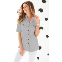 Sieh an! Klassische Bluse Bluse Kurzarm