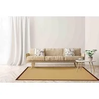 carpetfine Sisalteppich Sisal, auch als Läufer erhältlich, rechteckig, Höhe: 5 mm, mit farbiger Bordüre, Anti Rutsch Rückseite, viele Größen, Wohnzimmer