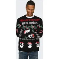 ONLY & SONS Strickpullover ONSXMAS REG 5 ALLOVER CREW KNIT