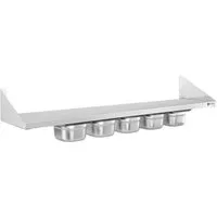 Royal Catering Hängeregal 120 cm 1/6 GN Wandbord Edelstahlregal Gewürzregal Gewürzbord Edelstahl