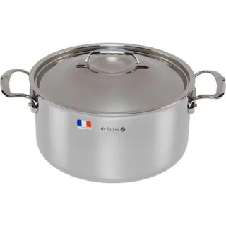 De Buyer Affinity Bratentopf Edelstahl mit Deckel 28 cm