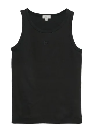 s.Oliver Red Label - Geripptes Basic Top schwarz - Gr. - 40