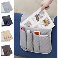 PRIISF Sesselschoner Sessel Sofaschoner Armlehnenschoner Aufbewahrungstasche Sofa Organizer, Couch-Organizer 5 Taschen PU-Leder Aufbewahrungstasche Sesselhussen
